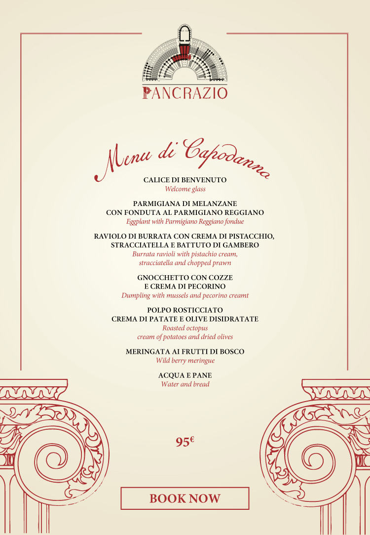 Menu Capodanno Ristorante Pancrazio